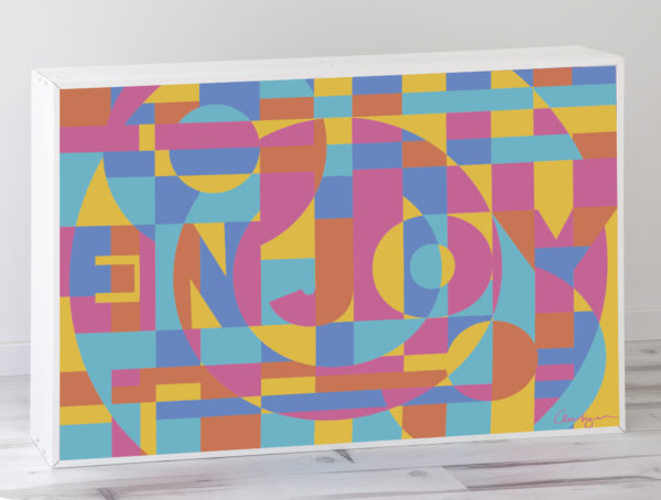 Edición limitada 1/100 Arte digital mensaje Encriptado «Enjoy» en caja de luz