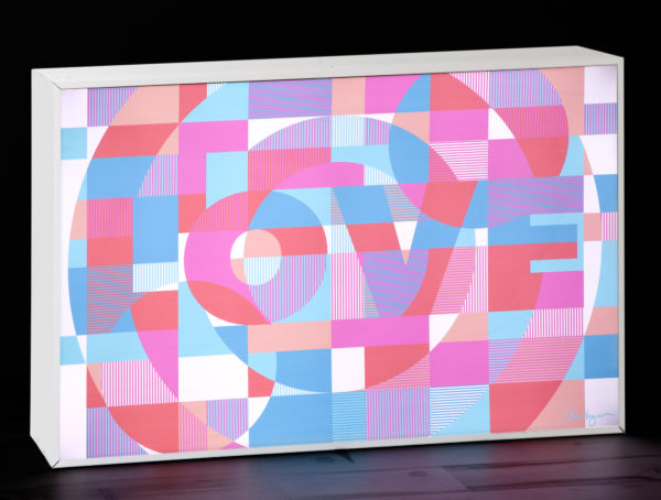Edición limitada 1/100 Arte digital mensaje Encriptado «Love» en caja de luz - Imagen 2